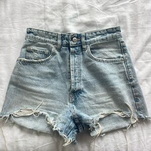 Zara Faded Blue Jean Shorts